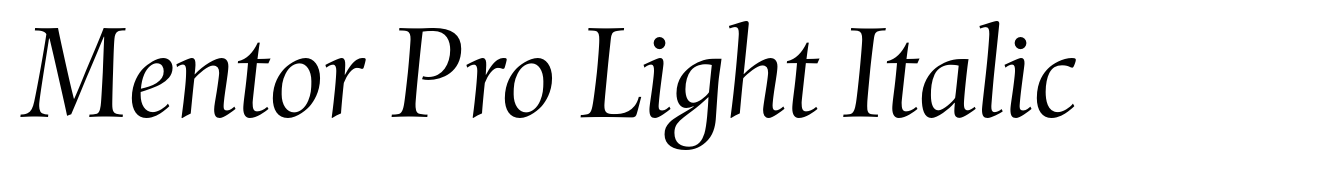 Mentor Pro Light Italic